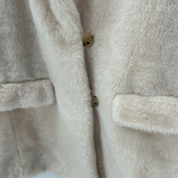 J. Crew Yuna Teddy Fur Coat, Cream, Size Large - Picture 5 of 6